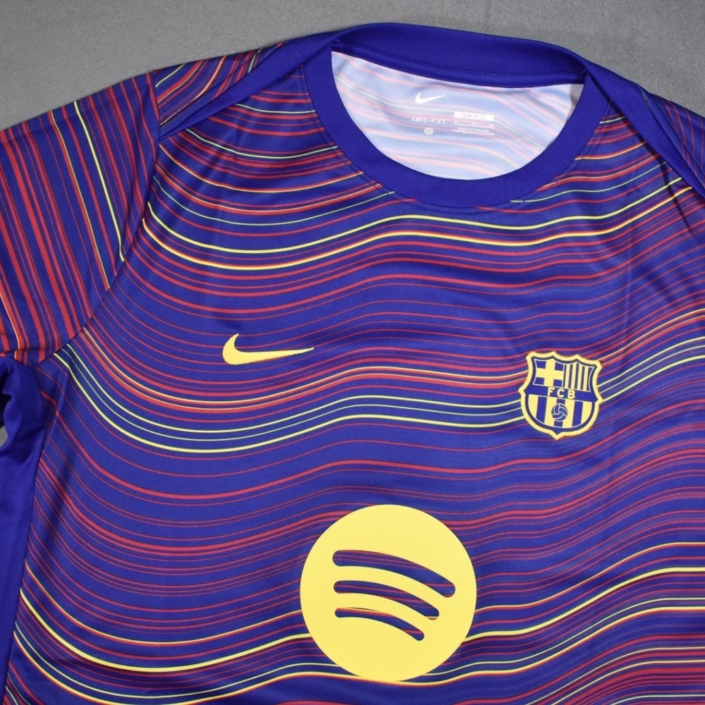 FC Barcelona Academy Pro Home Mens Nike Dry-FIT Soccer Pre-Match SS Top X-Large